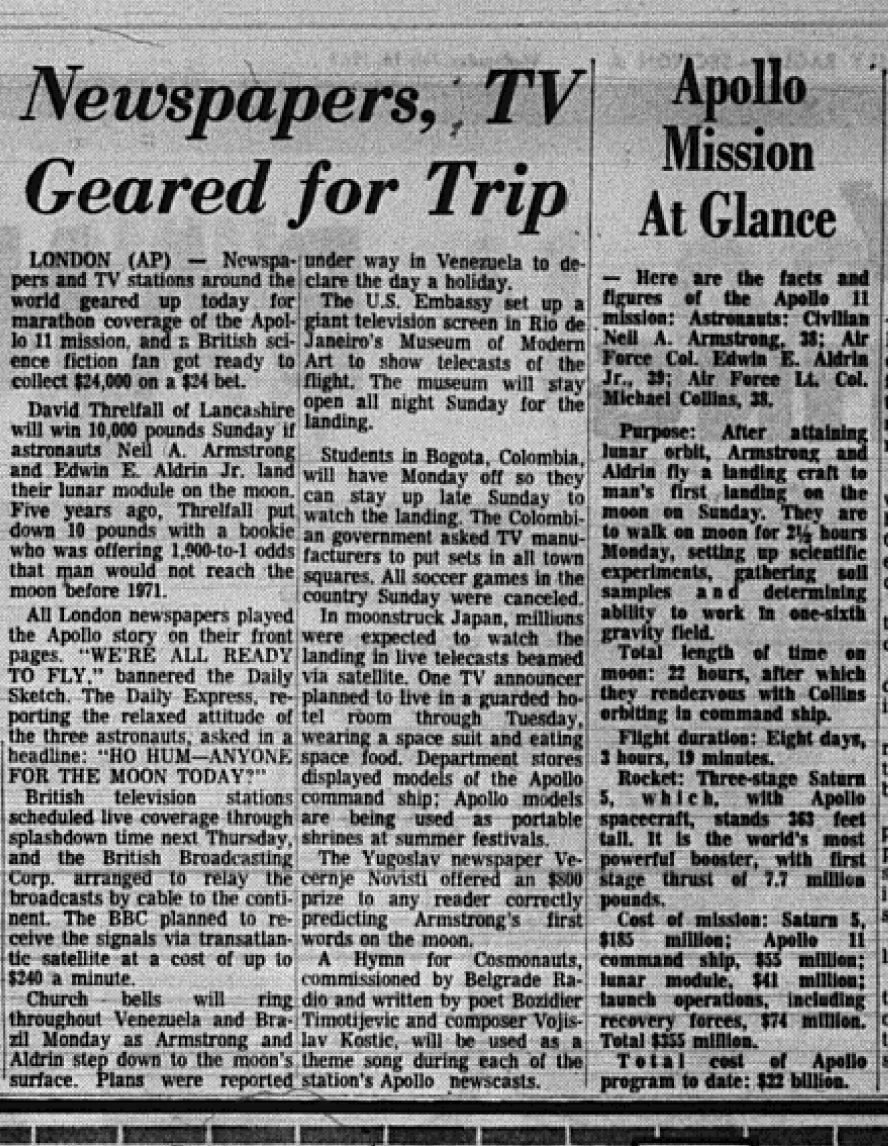 The Eagle Archives: July 16, 1969